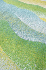 8' x 11' Green and Yellow Abstract Non Skid Area Rug