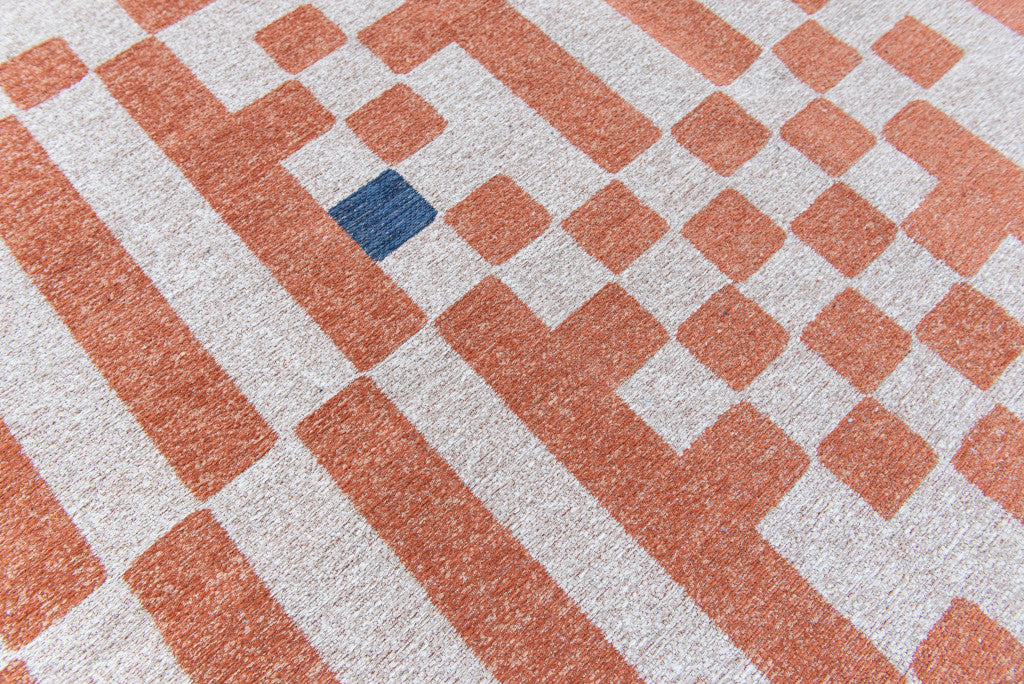 8' x 11' Blue and Red Geometric Non Skid Area Rug