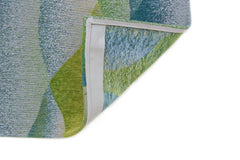 3' X 5' Green and Yellow Abstract Non Skid Area Rug