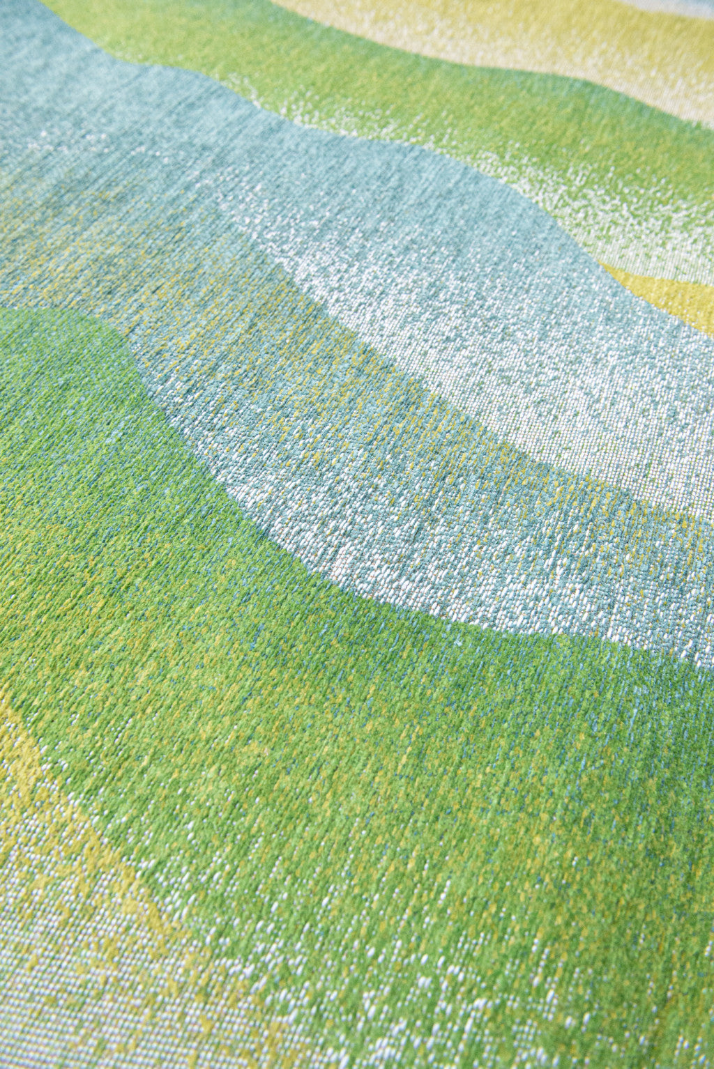 3' X 5' Green and Yellow Abstract Non Skid Area Rug