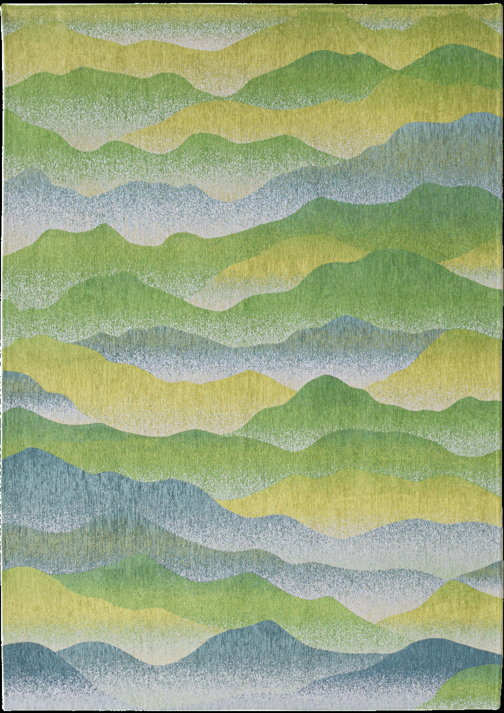3' X 5' Green and Yellow Abstract Non Skid Area Rug