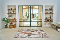 5' x 7' Gray and White Abstract Non Skid Area Rug