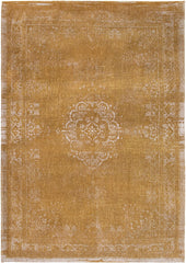 7' x 9' Orange and White Medallion Non Skid Area Rug