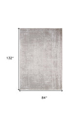 8' x 11' Gray and White Chevron Non Skid Area Rug