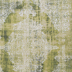 3' X 5' Green and White Oriental Non Skid Area Rug