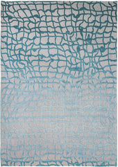 5' x 7' Blue and Gray Abstract Non Skid Area Rug