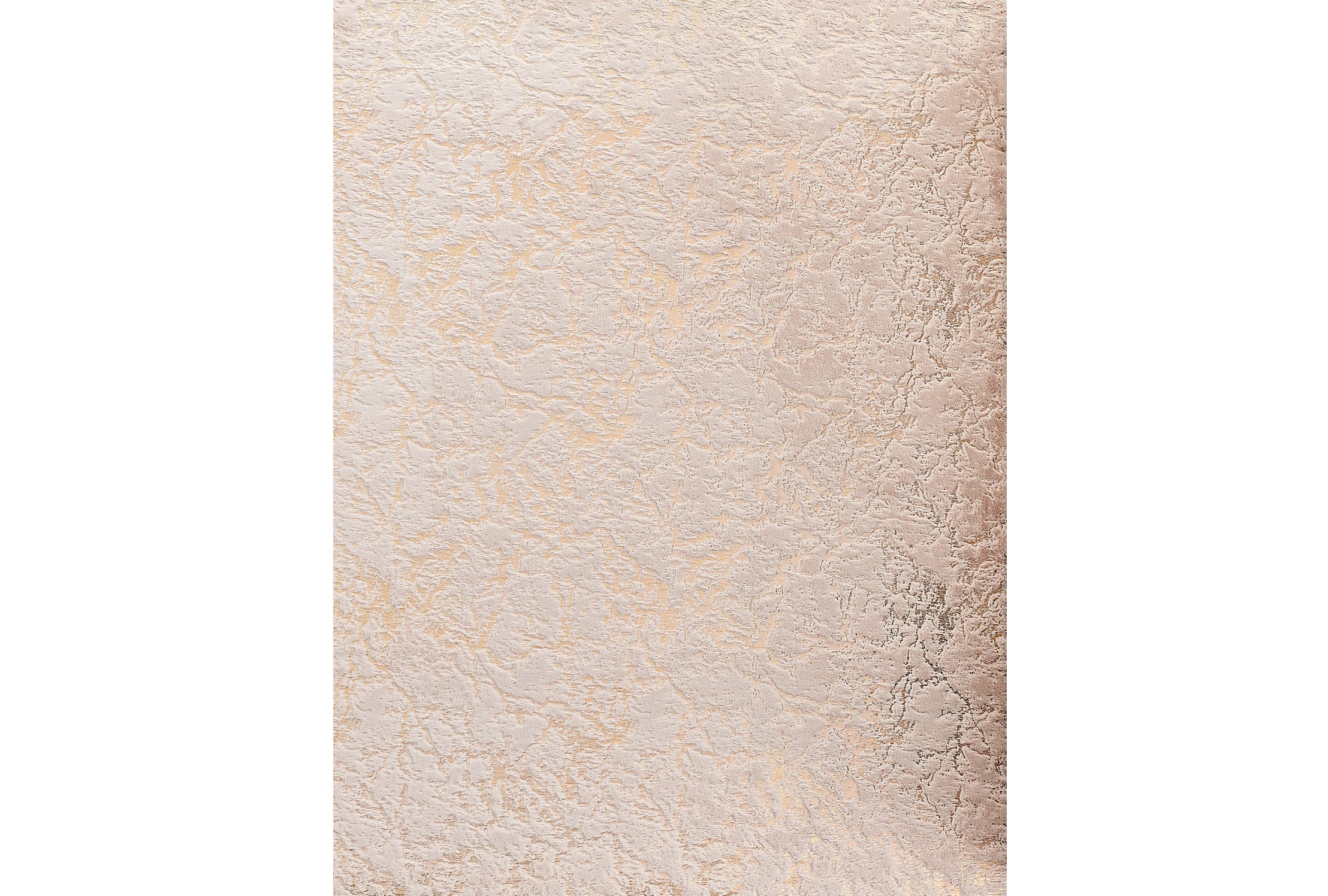 8' x 11' Beige and Gold Faux Fur Abstract Shag Non Skid Area Rug