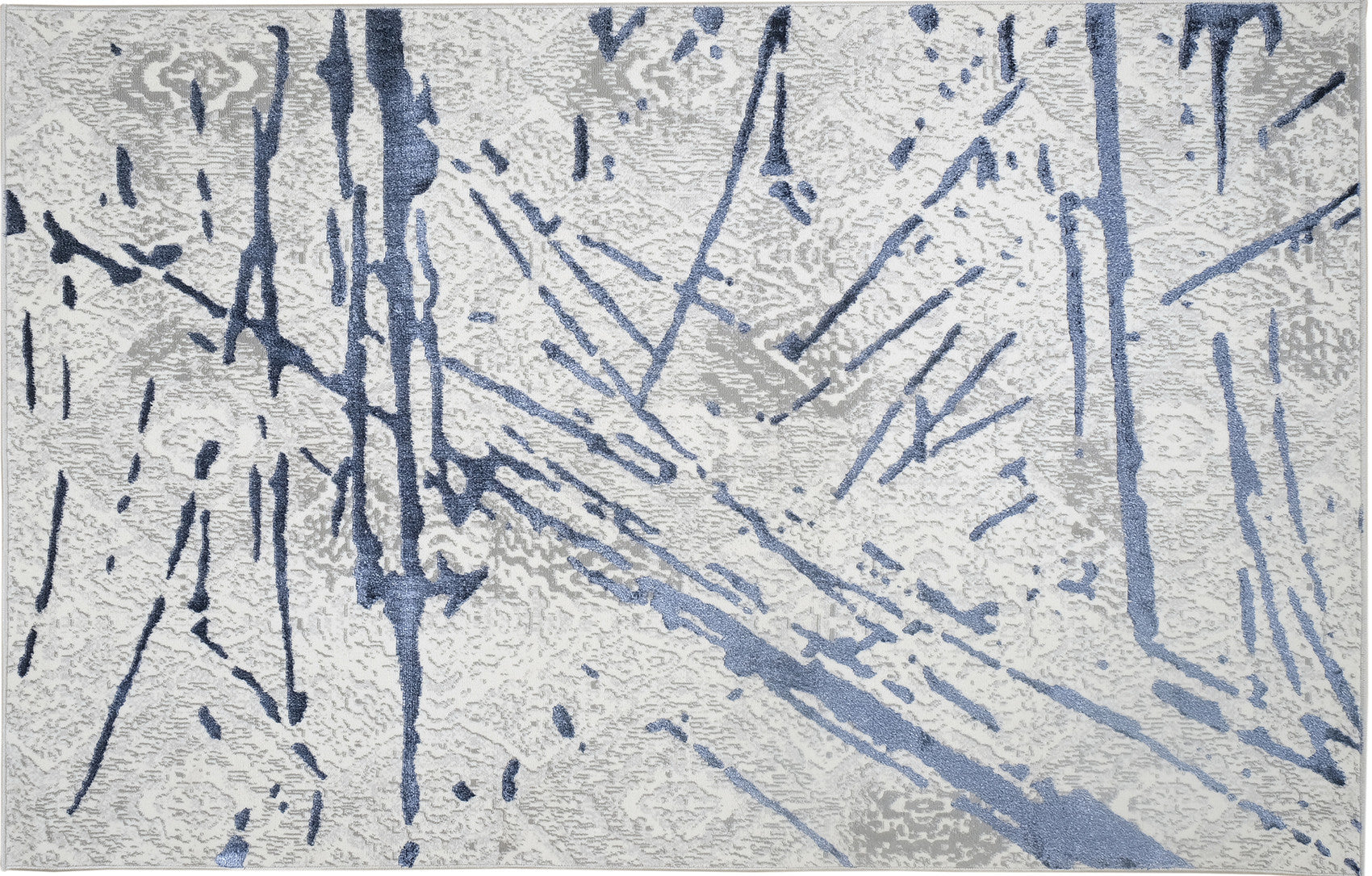 8' x 11' Ivory and Blue Abstract Area Rug
