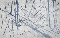 8' x 11' Ivory and Blue Abstract Area Rug