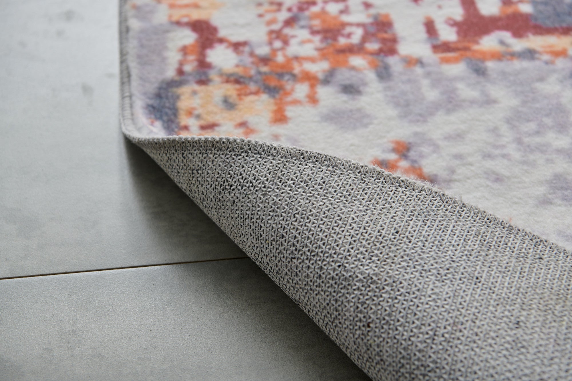 4' x 6' Gray and Brown Abstract Shag Printed Washable Non Skid Area Rug