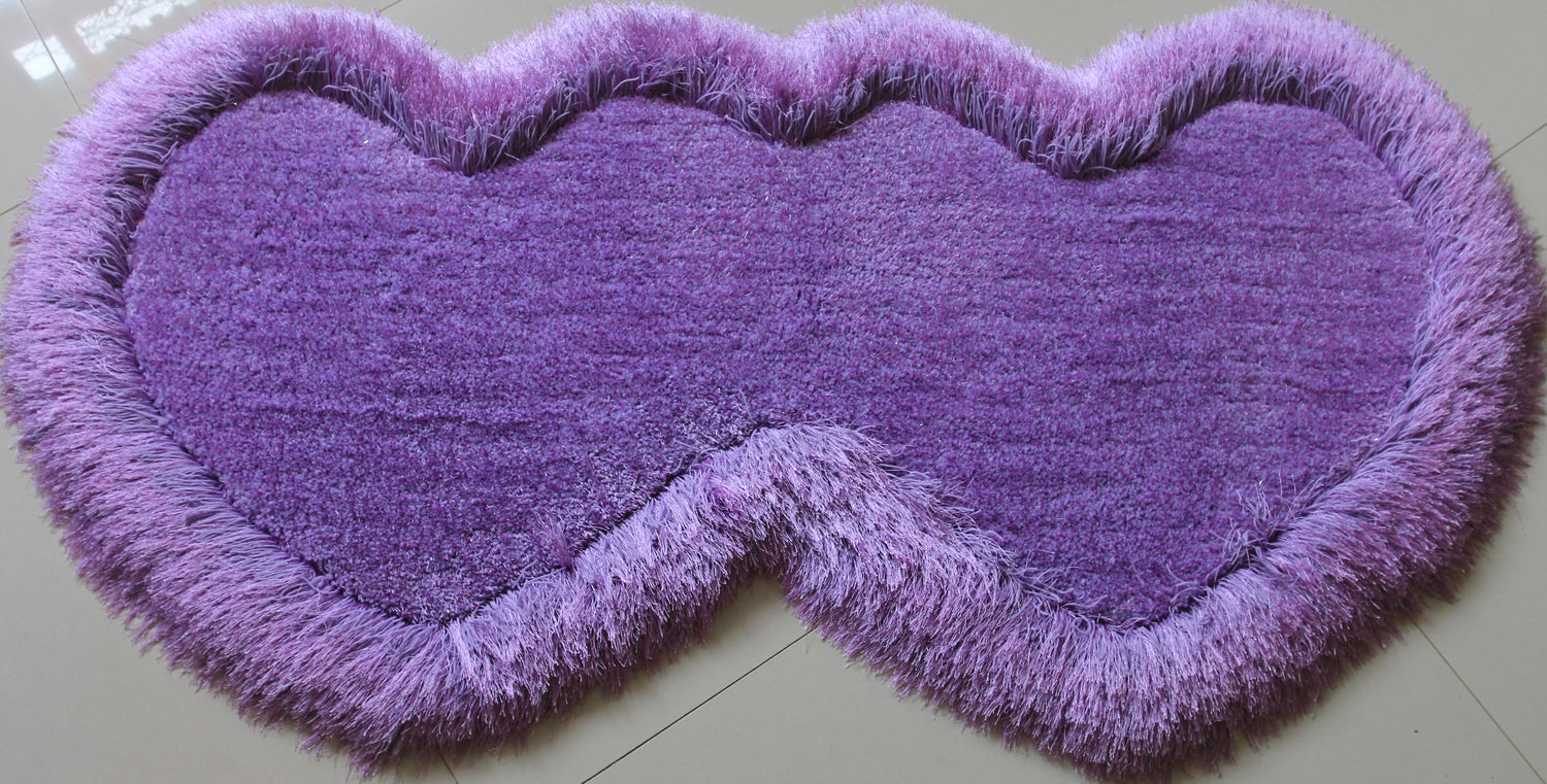 2' X 5' Lavender Shag Hand Tufted Area Rug