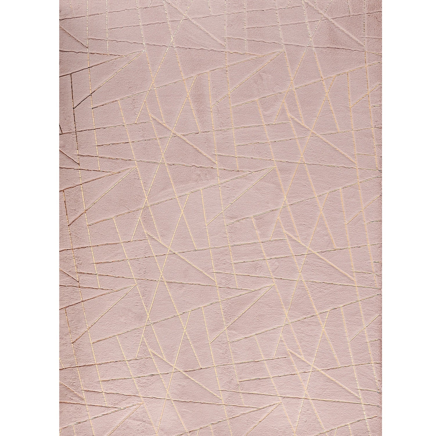 5' x 7' Pink and Gold Faux Fur Abstract Shag Non Skid Area Rug