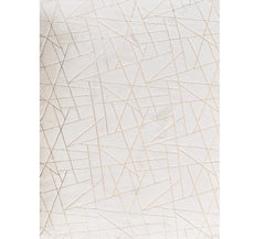 5' x 7' White and Gold Faux Fur Abstract Shag Non Skid Area Rug