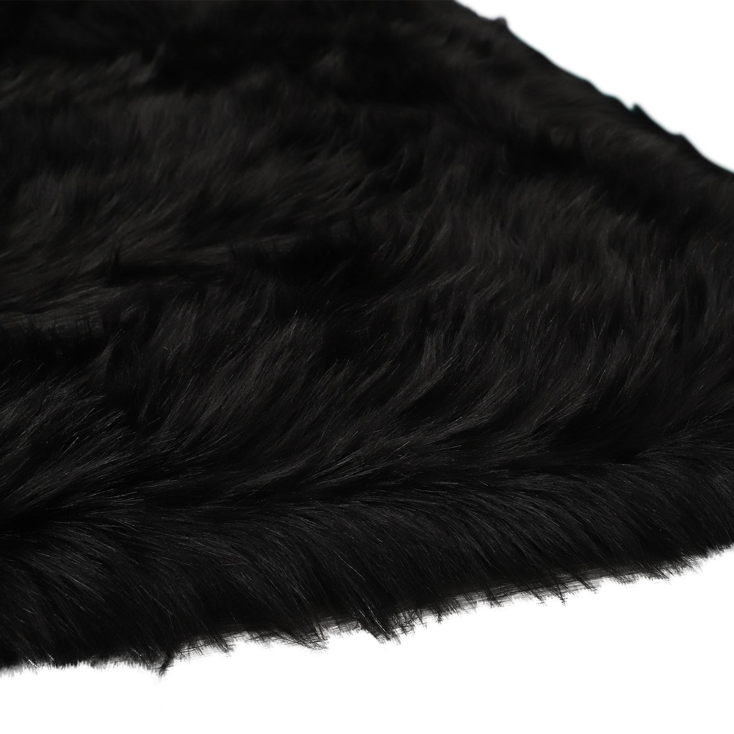 5' x 7' Black Shag Sheepskin Washable Area Rug