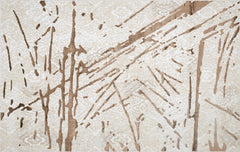 8' x 11' Ivory and Brown Abstract Area Rug