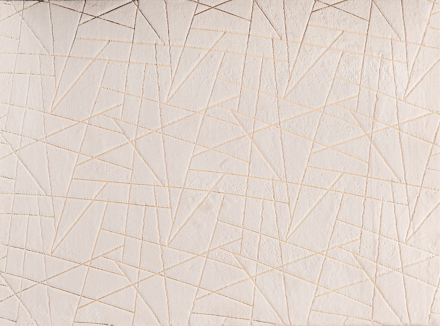 6' x 9' Beige and Gold Faux Fur Abstract Shag Non Skid Area Rug