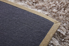8' x 11' Beige Shag Hand Tufted Area Rug