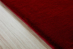 5' x 8' Red Faux Fur Shag Washable Non Skid Area Rug