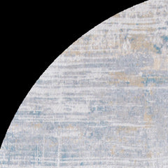 8' Blue and Yellow Round Abstract Non Skid Area Rug