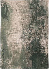 5' Beige and Green Round Abstract Non Skid Area Rug