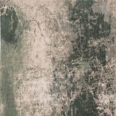 8' Beige and Green Round Abstract Non Skid Area Rug