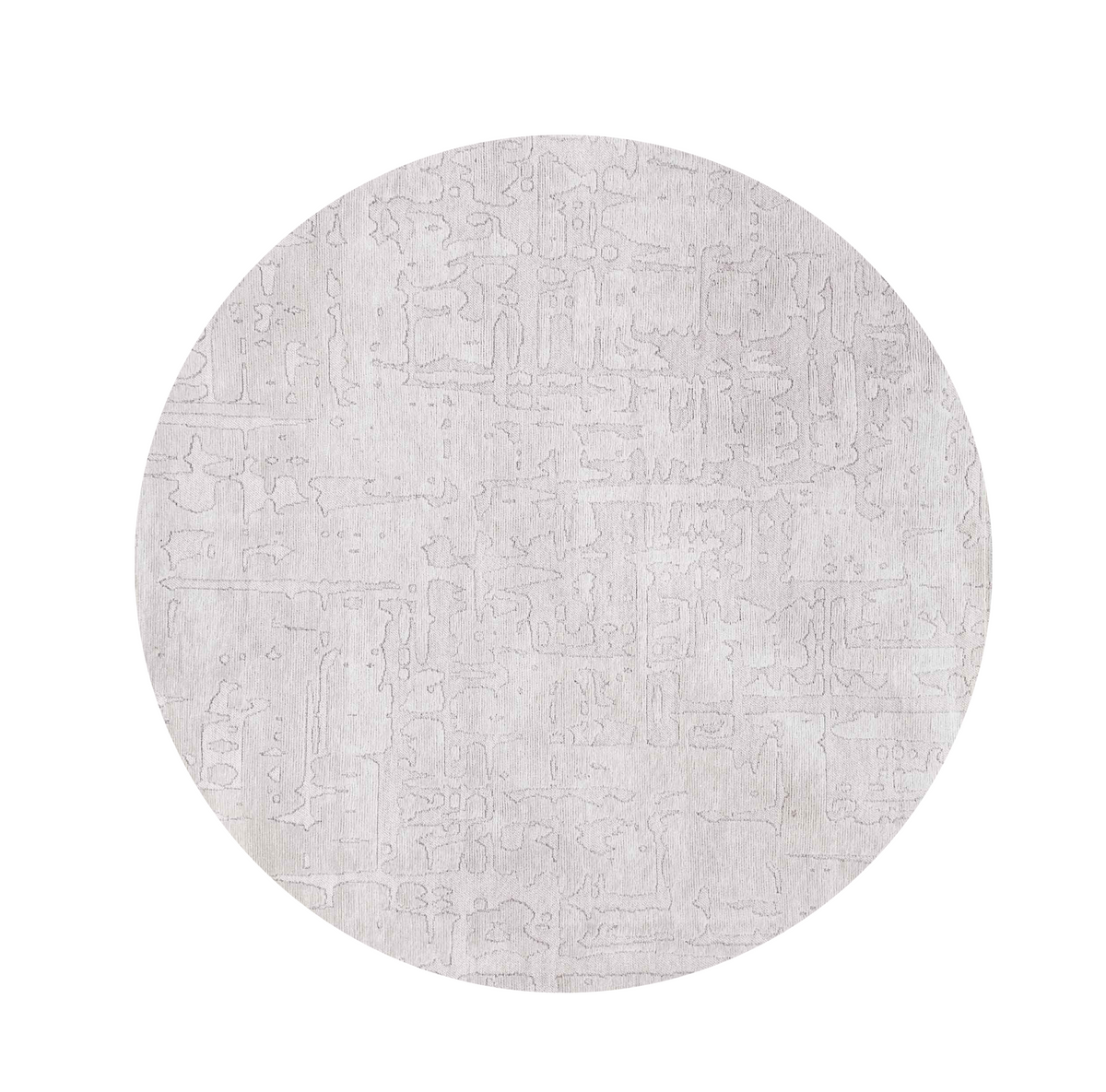 5' White Round Abstract Non Skid Area Rug