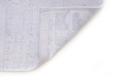 5' White Round Abstract Non Skid Area Rug