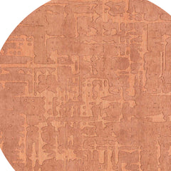 5' Orange Round Abstract Non Skid Area Rug