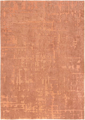 5' Orange Round Abstract Non Skid Area Rug