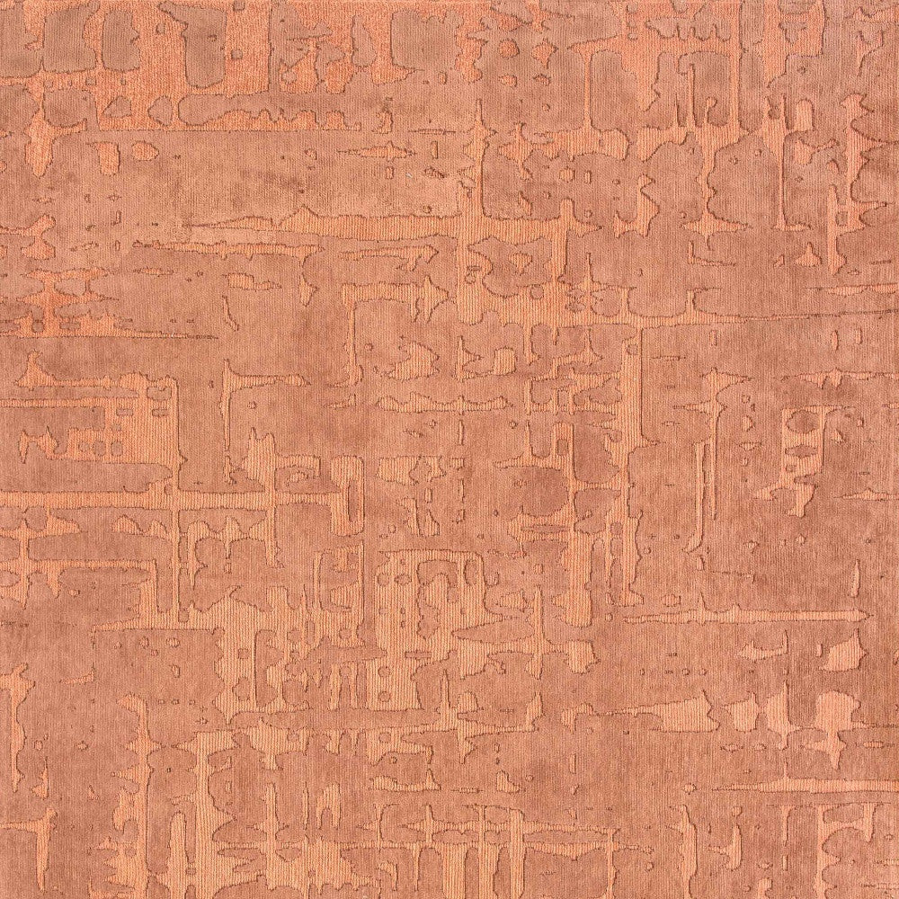 5' Orange Round Abstract Non Skid Area Rug