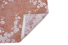 8' Red and White Round Oriental Non Skid Area Rug