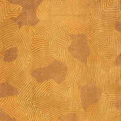 8' Yellow Round Abstract Non Skid Area Rug