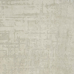8' Gray and Beige Round Abstract Non Skid Area Rug