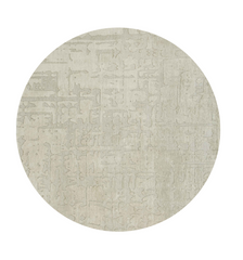8' Gray and Beige Round Abstract Non Skid Area Rug