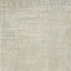 8' Gray and Beige Round Abstract Non Skid Area Rug