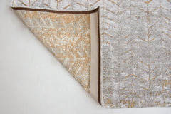 8' Gray and Yellow Round Chevron Non Skid Area Rug