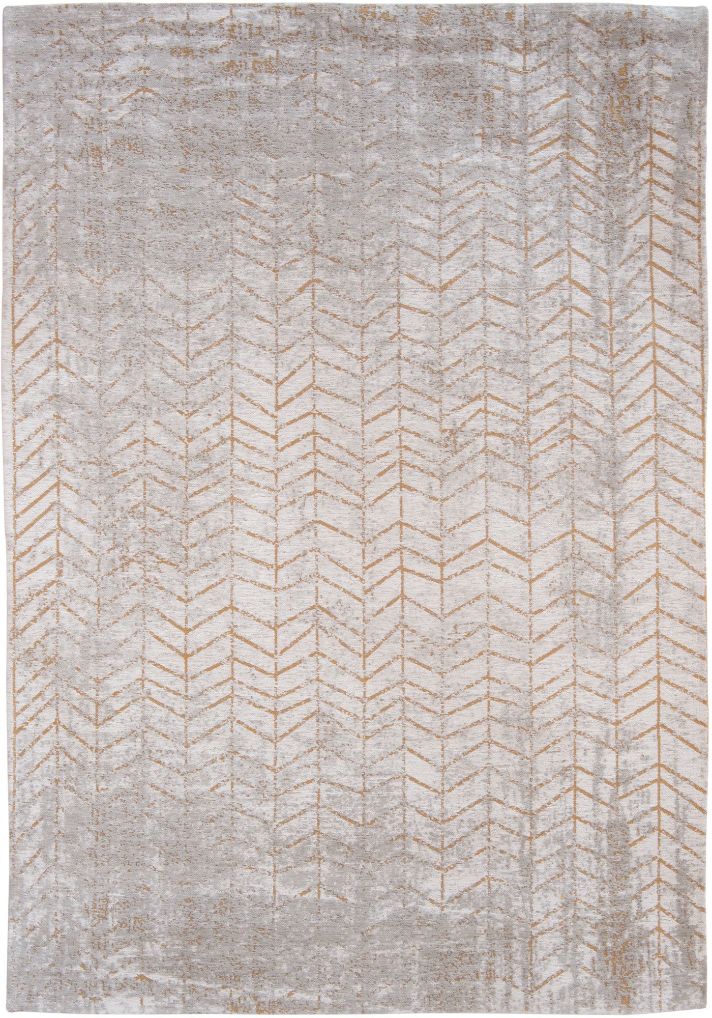 8' Gray and Yellow Round Chevron Non Skid Area Rug