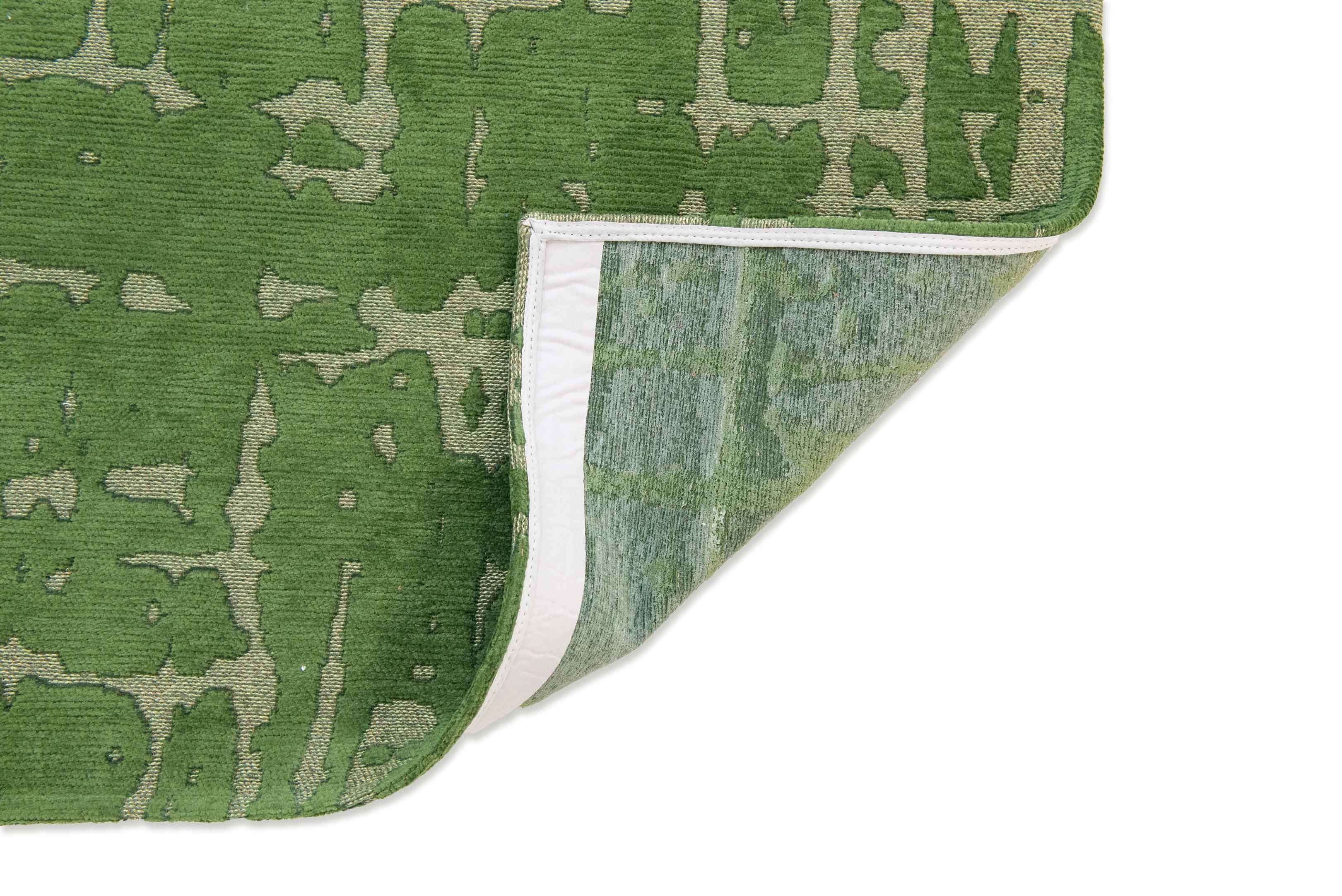 5' Green Round Abstract Non Skid Area Rug