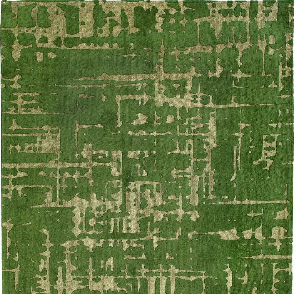 5' Green Round Abstract Non Skid Area Rug
