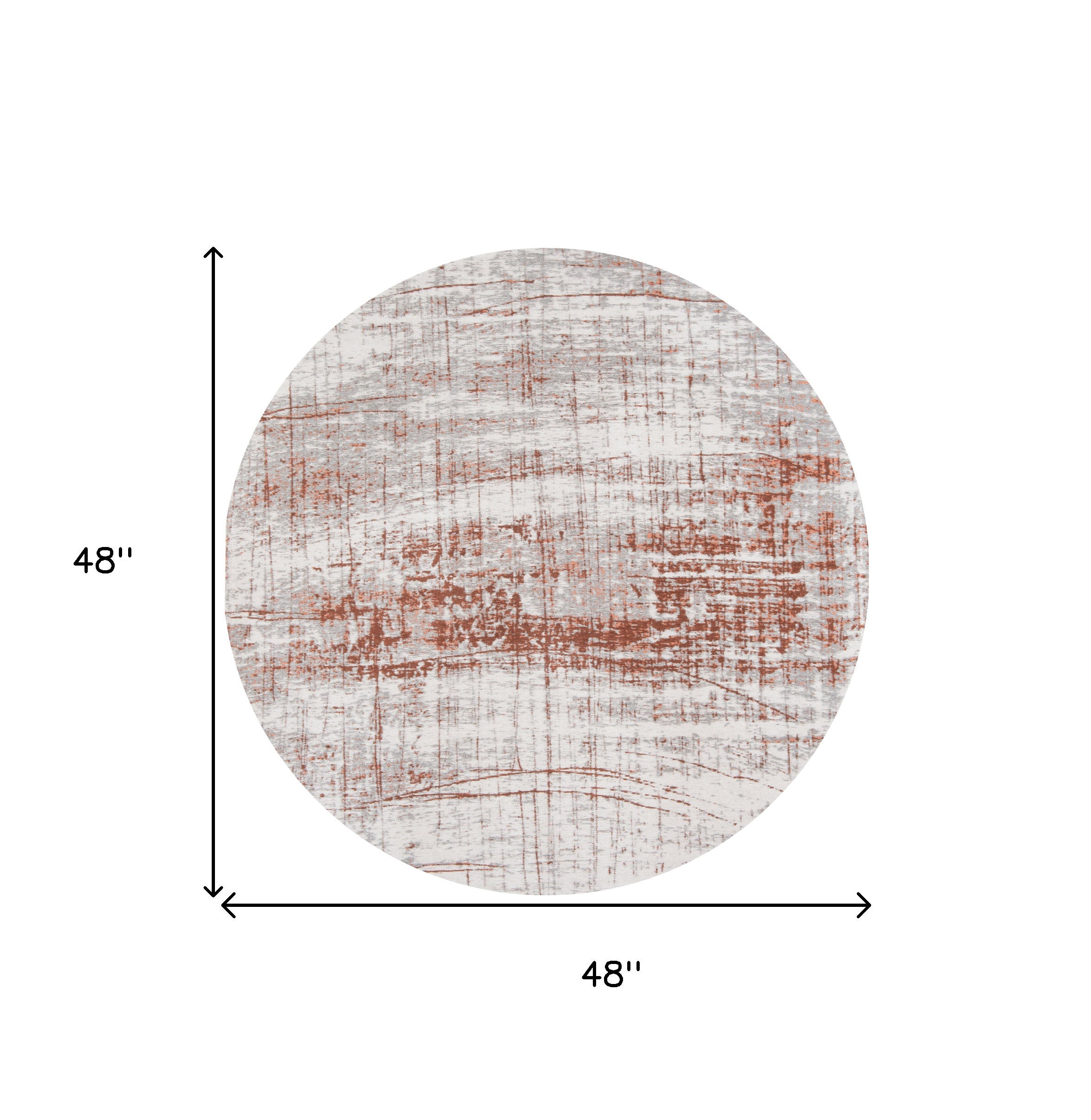 5' Gray and Yellow Round Abstract Non Skid Area Rug