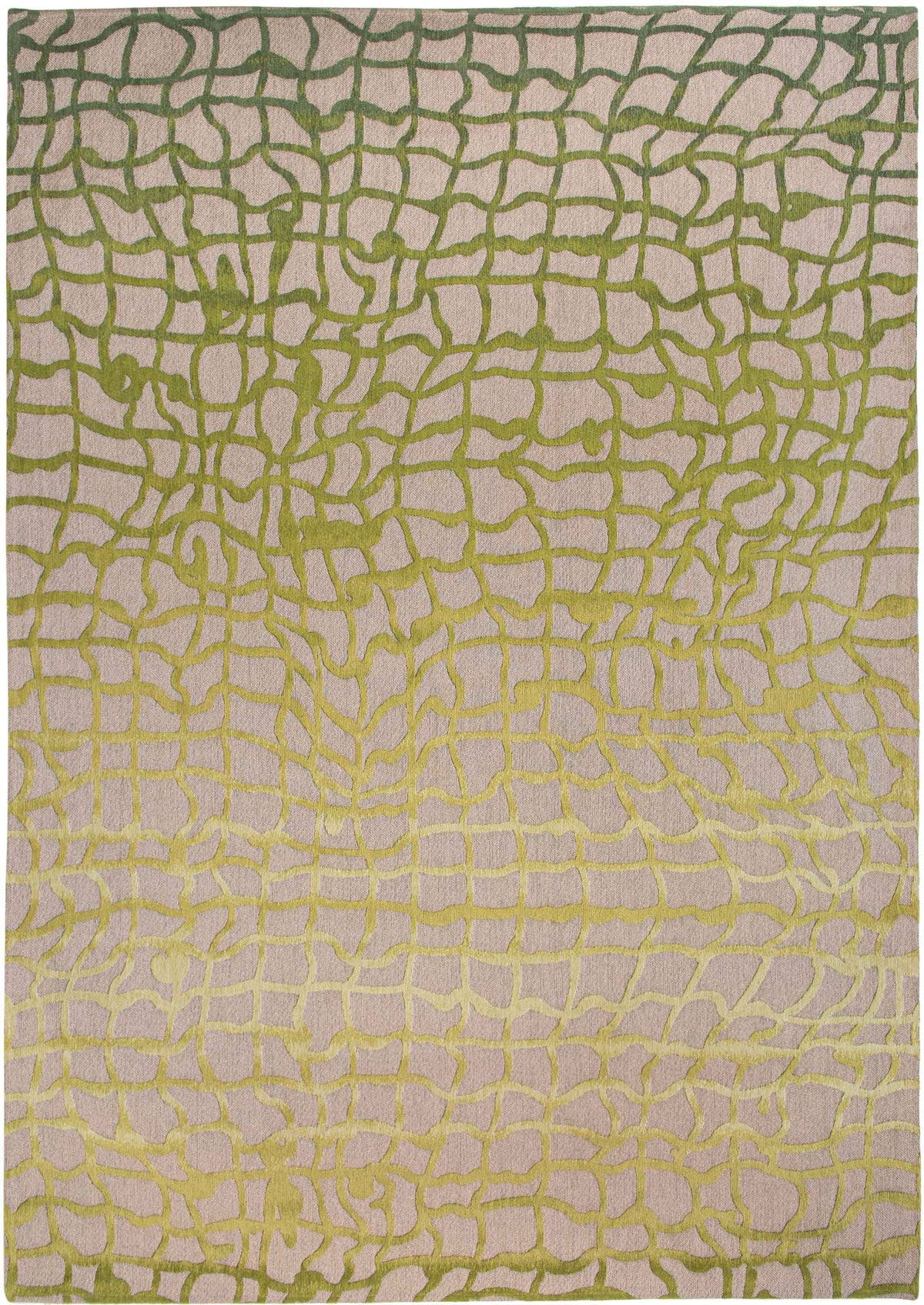 5' Gray and Green Round Abstract Non Skid Area Rug