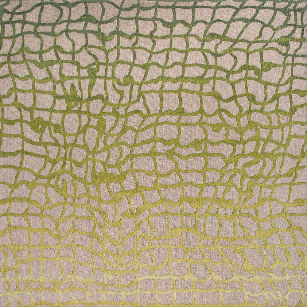 5' Gray and Green Round Abstract Non Skid Area Rug