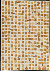 8' Brown and Beige Round Geometric Non Skid Area Rug