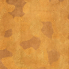 5' Yellow Round Abstract Non Skid Area Rug