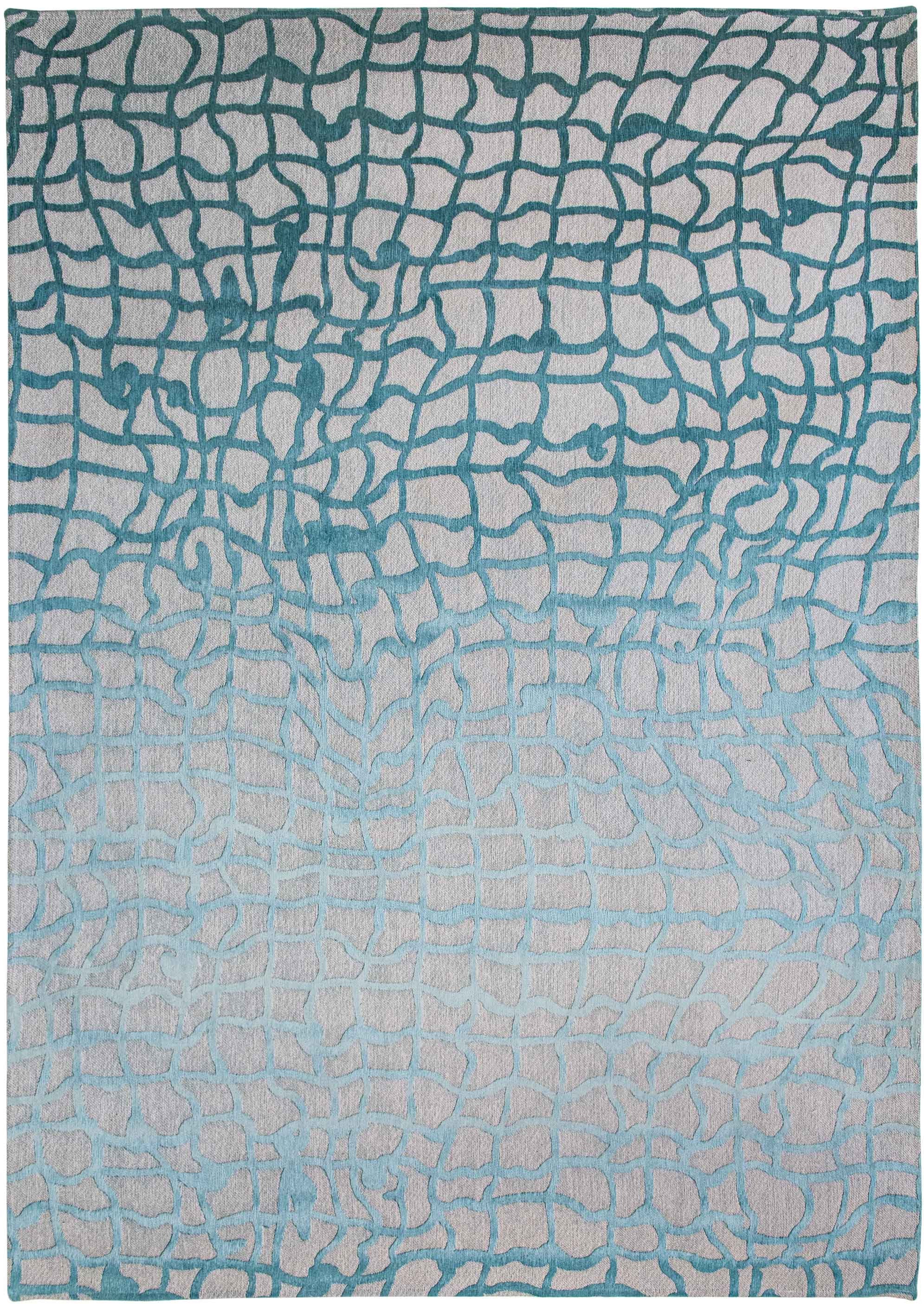 8' Blue and Gray Round Abstract Non Skid Area Rug