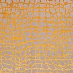 8' Gray and Orange Round Abstract Non Skid Area Rug