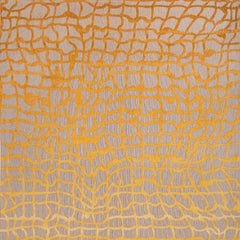 8' Gray and Orange Round Abstract Non Skid Area Rug