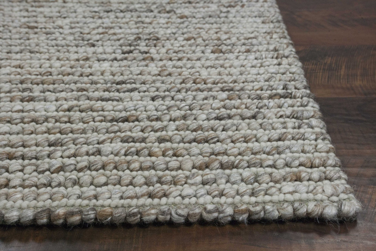 3' x 5' Natural Braided Wool Indoor Area Rug