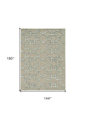 12' x 15' Brown and Ivory Wool Trellis Handmade Area Rug