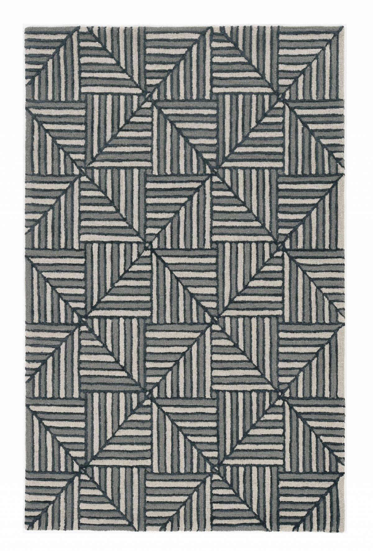 12' X 15' Navy Charcoal Wool Handmade Area Rug